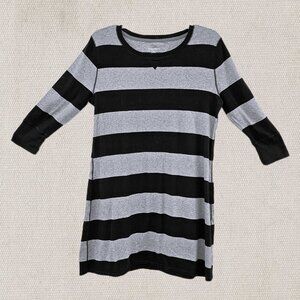 NWT Xhilaration Gray/Black Striped 3/4 Sleeve Women's Sleepwear - XL